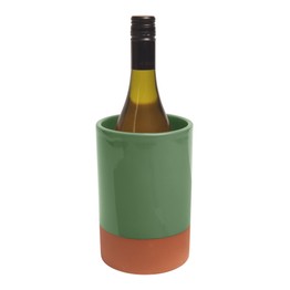 Sintra Glazed Terracotta Wine Cooler Green