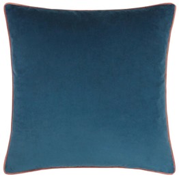Paoletti Meridian Velvet Cushion Petrol/Blush