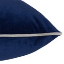 Paoletti Meridian Velvet Cushion Navy/Silver additional 3