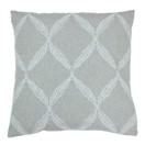 Olivia Lattice Embroidered Cushion Grey additional 1