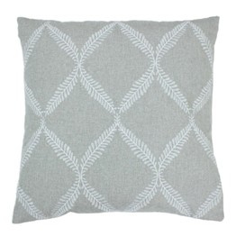 Olivia Lattice Embroidered Cushion Grey