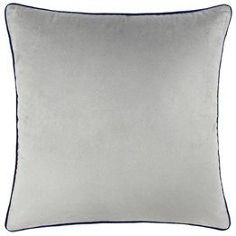 Paoletti Meridian Velvet Cushion Silver/Navy