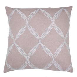 Olivia Lattice Embroidered Cushion Blush