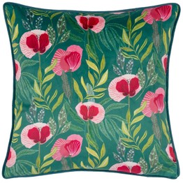 Wylder House of Bloom Poppy Teal Cushion 43x43cm