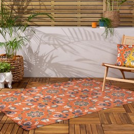 furn Indoor/Outdoor Rug Folk Flora Orange 120x170cm