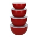 KitchenAid 4pc Meal Prep Bowls Set with Lids Empire Red additional 1