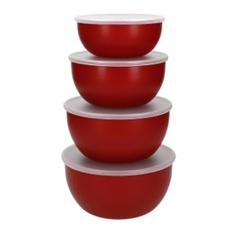 KitchenAid 4pc Meal Prep Bowls Set with Lids Empire Red