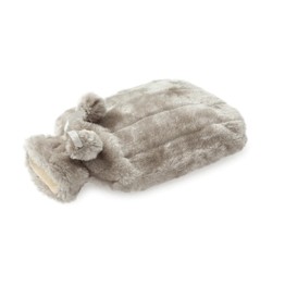 Hot Water Bottle + Fur Cover Silver