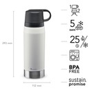 Aladdin CityPark Thermavac Twin Cup Bottle 1.1L Flask Stone Grey additional 3