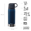 Aladdin CityPark Thermavac Twin Cup Bottle 1.1L Flask Deep Navy additional 3