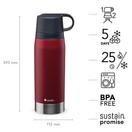 Aladdin CityPark Thermavac Twin Cup Bottle 1.1L Flask Burgundy additional 3