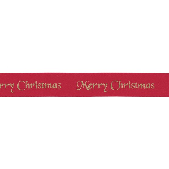Merry Christmas Cake Ribbon Red/Gold BX096