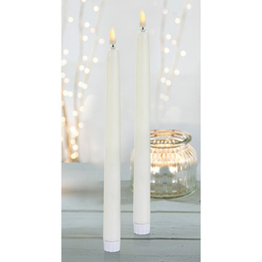 Premier Battery Operated Taper Candles 2pack White