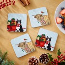 Cooksmart Christmas On The Farm Coaster set of 4 additional 1