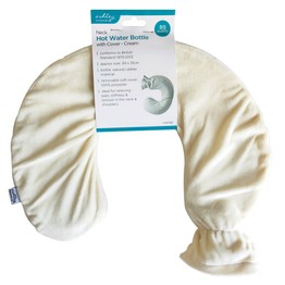 Neck Hot Water Bottle with Cover - Cream