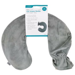 Neck Hot Water Bottle with Cover - Grey
