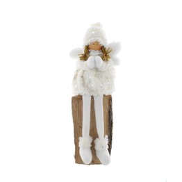 Festive 41cm Sitting Angel White & Silver Skirt P035160