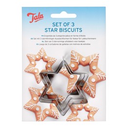 Tala Set of 3 Star Biscuit Cutters 10A09519
