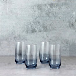 Gatsby Blue Tall Tumbler Glass Set of 4