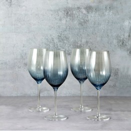 Gatsby Blue Wine Glass Set of 4