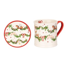 Cath Kidston Christmas Mug & Coaster Set
