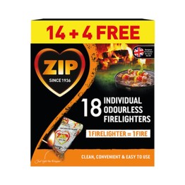 Zip Firelighters Wrapped 14+4 Free