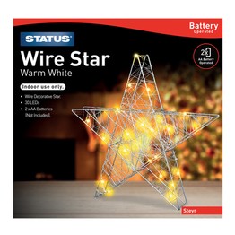 Steyr Battery Operated Wire Star with 30 Leds