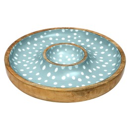 Sintra Spotted Mango Wood Chip & Dip Bowl Duck Egg
