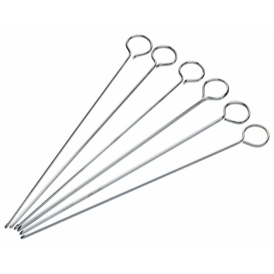KitchenCraft Pack of Six Flat Sided Skewers 20cm