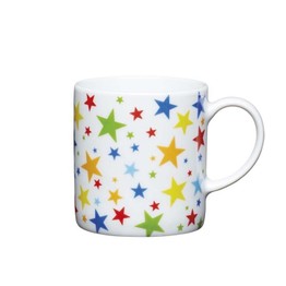 KitchenCraft Espresso Coffee Mug Porcelain 80ml - Multicoloured Stars