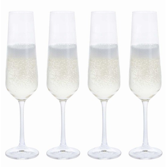 Dartington Crystal Cheers! Champagne Flute Glass 4pk