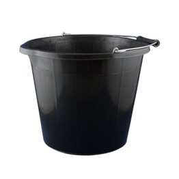 Black Plastic Builders bucket with Handle