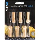 Chef Aid Wooden Corn on the Cob Forks pack of 6 additional 1