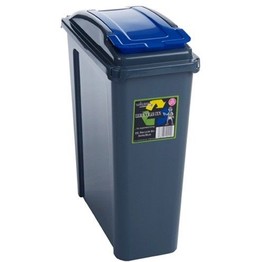 Recycle It 25L Slimline Bin & Lid Graphite Blue Lid