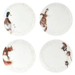 Royal Worcester Wrendale Designs 10.5 Inch Coupe Plates Set of 4