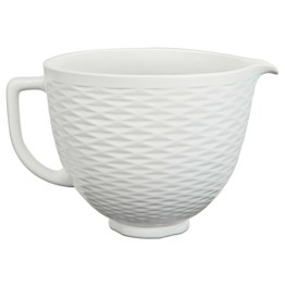 KitchenAid Ceramic Bowl White Embossed 4.8ltr 5KSM2CB5TLW