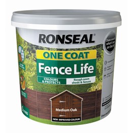 Ronseal Fence Life One Coat Paint - Medium Oak 5ltr