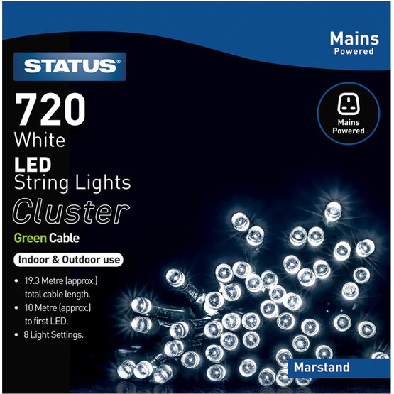 Christmas Lights Mains Powered 720LED String Lights Cluster