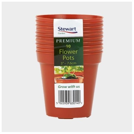 Stewart Plastic Flower Pots Terracotta Multipack