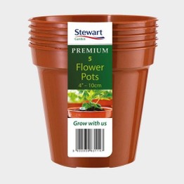 Stewart Plastic Flower Pots Terracotta Multipack