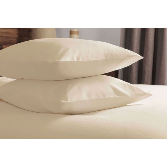 Belledorm Brushed Cotton Pillowcase Pair Cream