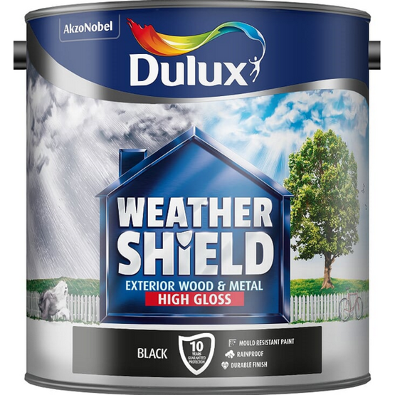 Dulux Weathershield Exterior High Gloss Black 2.5ltr