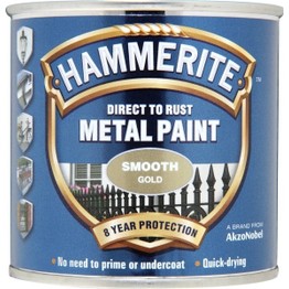 Hammerite Direct to Rust Metal Paint Smooth Gold