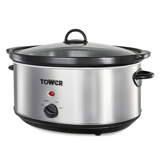 Tower Slow Cooker 6.5ltr Stainless Steel T16040