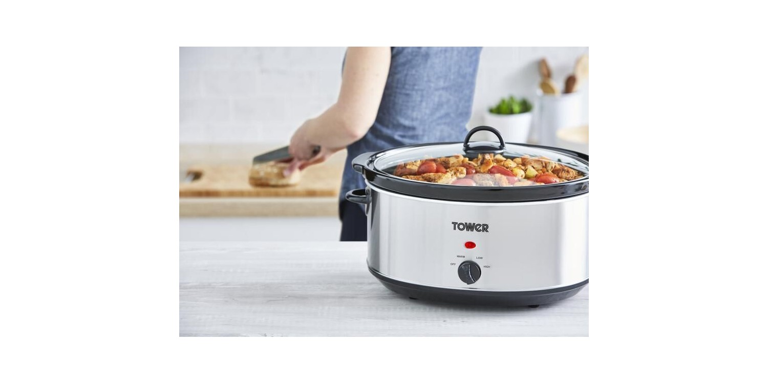 Tower T16040 6.5L Slow Cooker Stainless Steel 