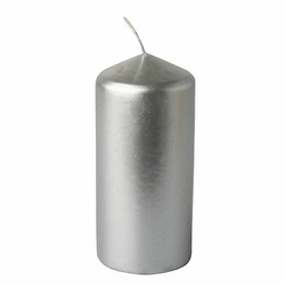 Papstar Pillar Candle 60x130mm Silver 13669