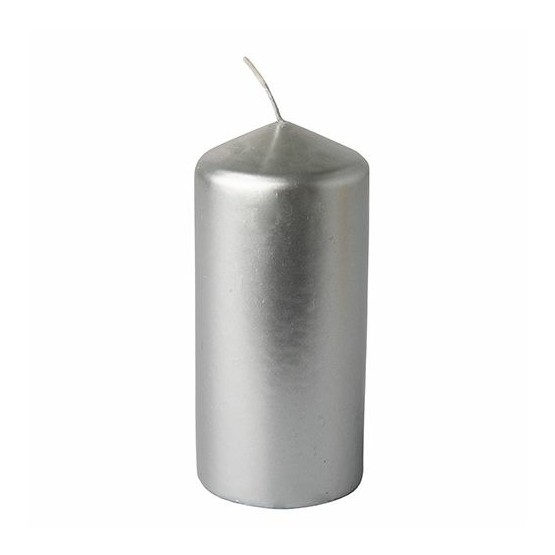 Papstar Pillar Candle 60x130mm Silver 13669