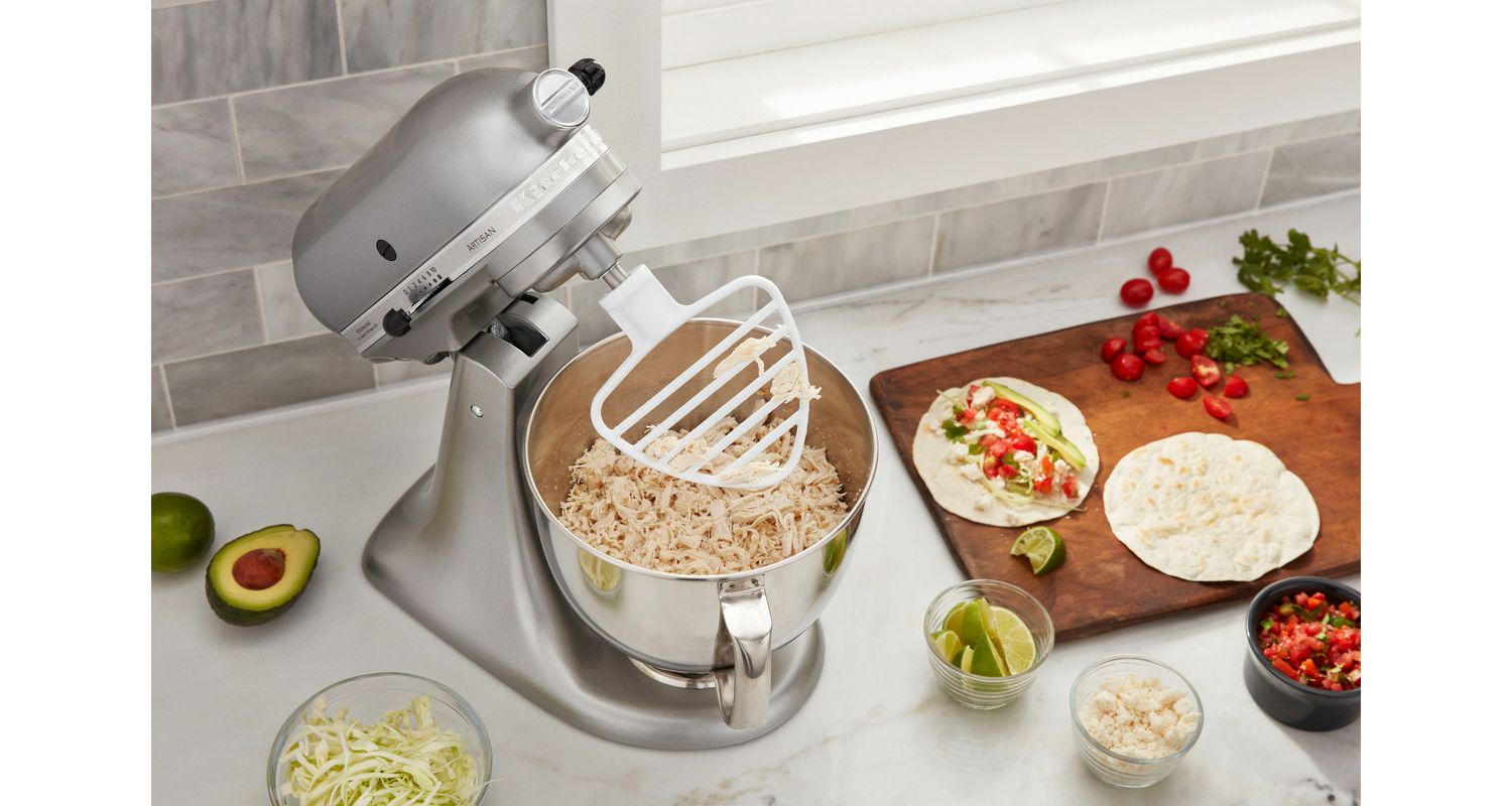 KitchenAid Pastry Beater Attachment For Tilt Head Mixers – Silver KSMPB5, Fits 4.5 & 5 Quart Bowls