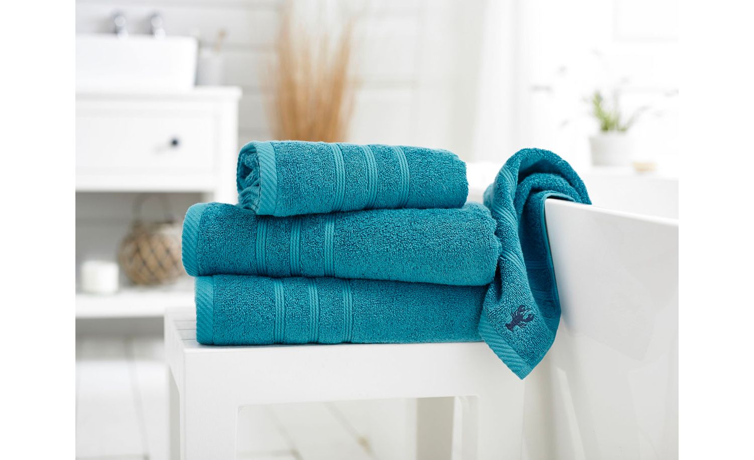 Lobster Creek Kaleidoscope Turquoise 550 GSM Combed Cotton Towels
