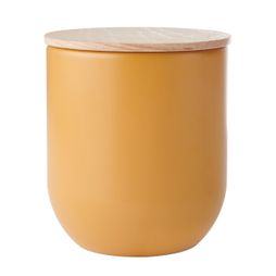 KitchenCraft Idilica Small Kitchen Canister with Beechwood Lid Yellow